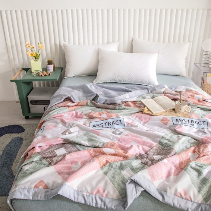 91家纺网 家纺一手货源 找家纺 绵庭家纺 2023新款舒适亲肤全棉单夏被 摩登艺术