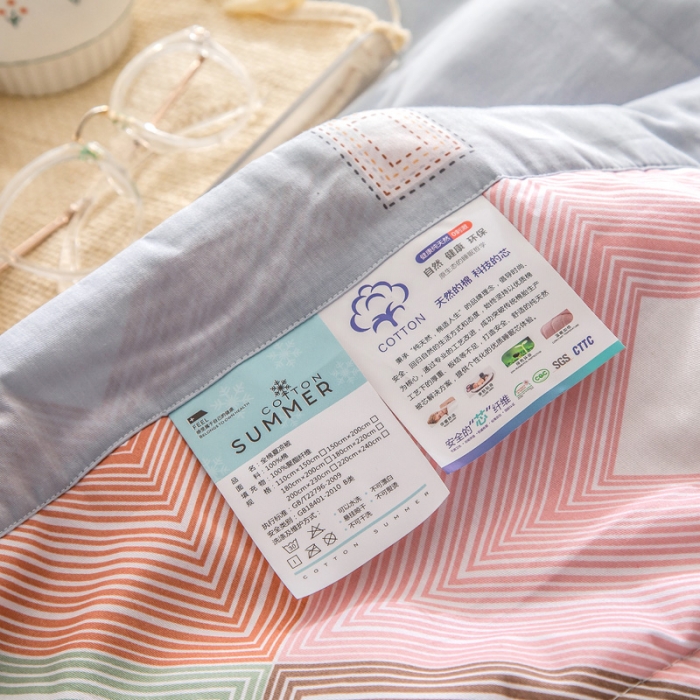 91家纺网 家纺一手货源 找家纺 绵庭家纺 2023新款舒适亲肤全棉单夏被 摩登艺术