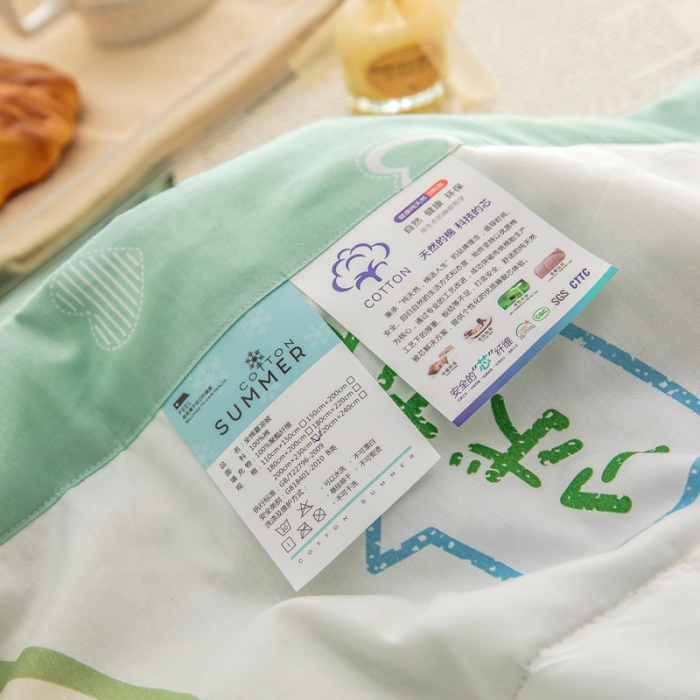 91家纺网 家纺一手货源 找家纺 绵庭家纺 2023新款舒适亲肤全棉单夏被 牛油果女孩