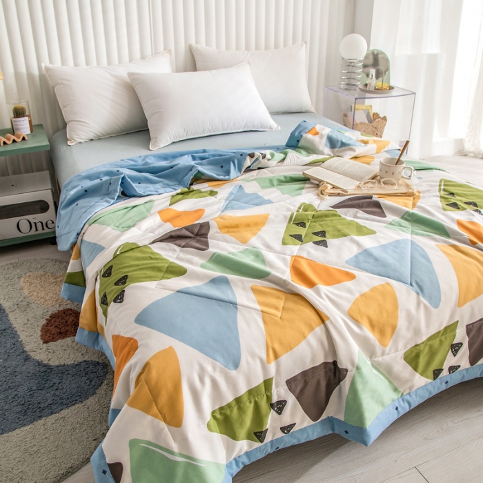 91家纺网 家纺一手货源 找家纺 绵庭家纺 2023新款舒适亲肤全棉单夏被 时间定格