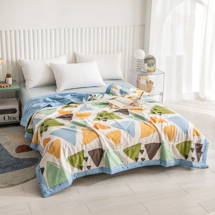 91家纺网 家纺一手货源 找家纺 绵庭家纺 2023新款舒适亲肤全棉单夏被 时间定格