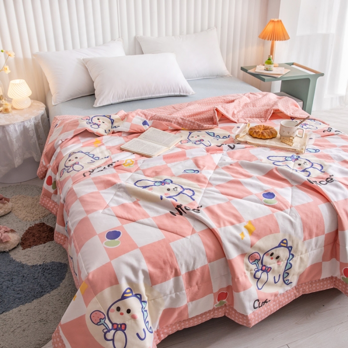 91家纺网 家纺一手货源 找家纺 绵庭家纺 2023新款舒适亲肤全棉单夏被 甜美主义