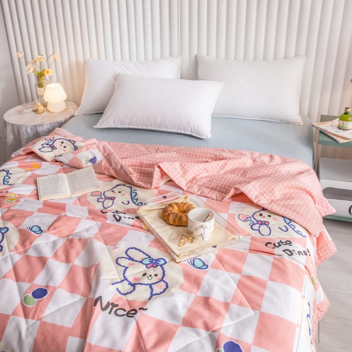 91家纺网 家纺一手货源 找家纺 绵庭家纺 2023新款舒适亲肤全棉单夏被 甜美主义