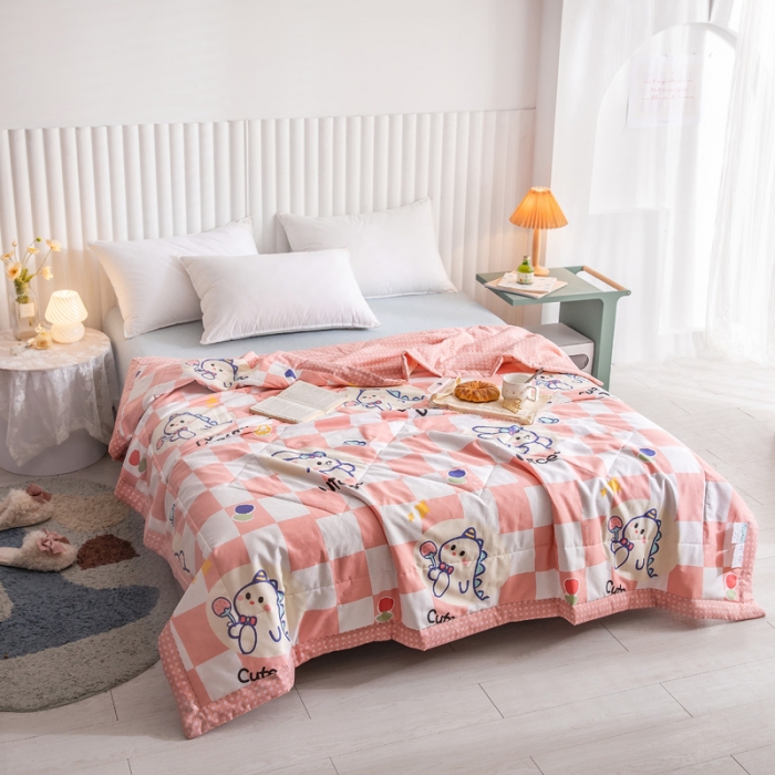 91家纺网 家纺一手货源 找家纺 绵庭家纺 2023新款舒适亲肤全棉单夏被 甜美主义