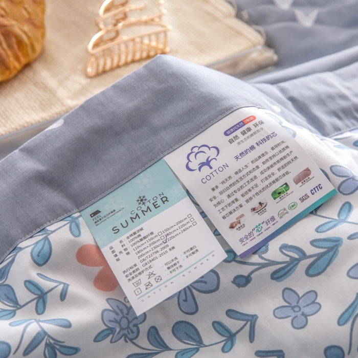 91家纺网 家纺一手货源 找家纺 绵庭家纺 2023新款舒适亲肤全棉单夏被 心动甜心