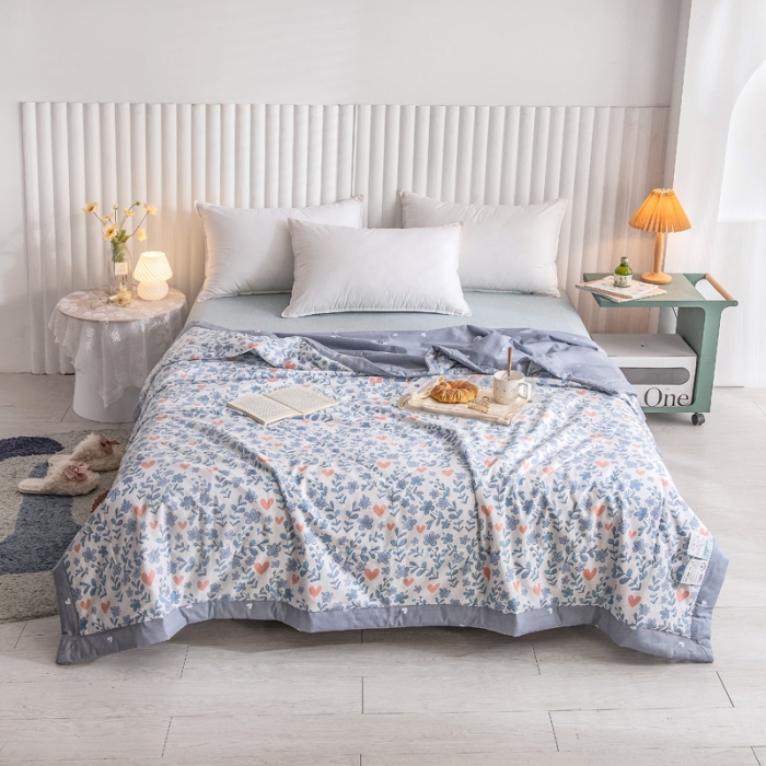 91家纺网 家纺一手货源 找家纺 绵庭家纺 2023新款舒适亲肤全棉单夏被 心动甜心