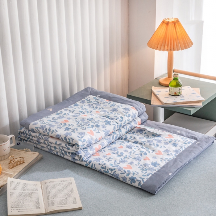 91家纺网 家纺一手货源 找家纺 绵庭家纺 2023新款舒适亲肤全棉单夏被 心动甜心