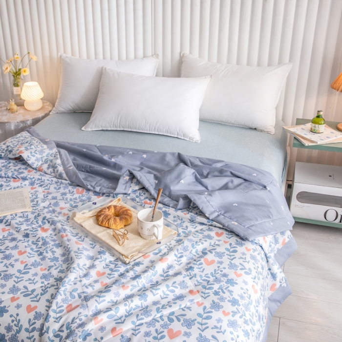 91家纺网 家纺一手货源 找家纺 绵庭家纺 2023新款舒适亲肤全棉单夏被 心动甜心