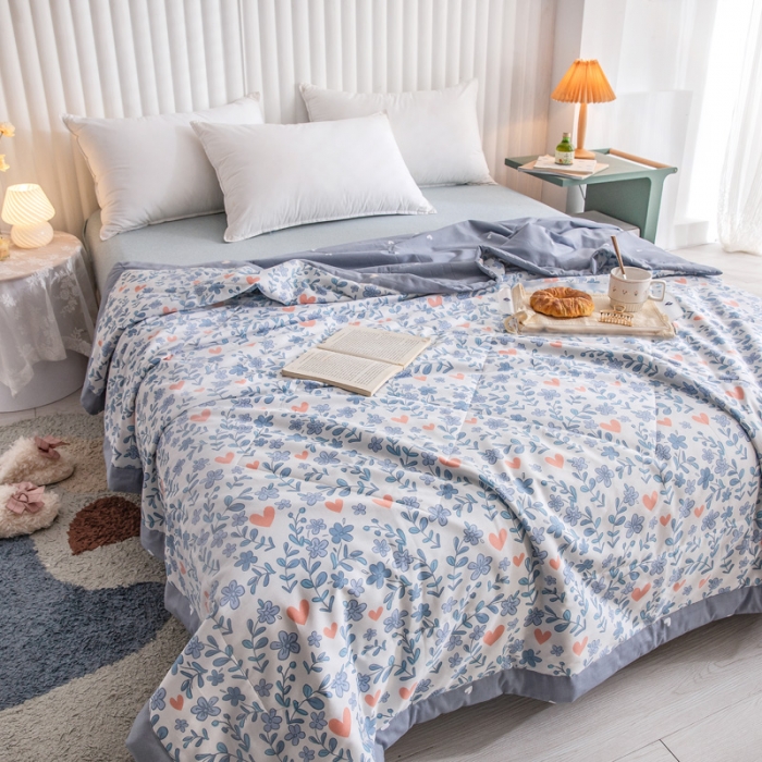 91家纺网 家纺一手货源 找家纺 绵庭家纺 2023新款舒适亲肤全棉单夏被 心动甜心