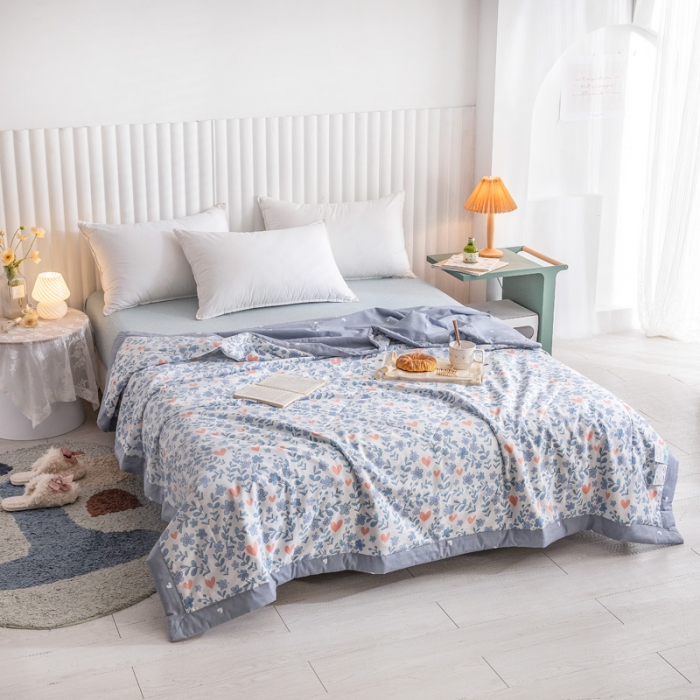 91家纺网 家纺一手货源 找家纺 绵庭家纺 2023新款舒适亲肤全棉单夏被 心动甜心