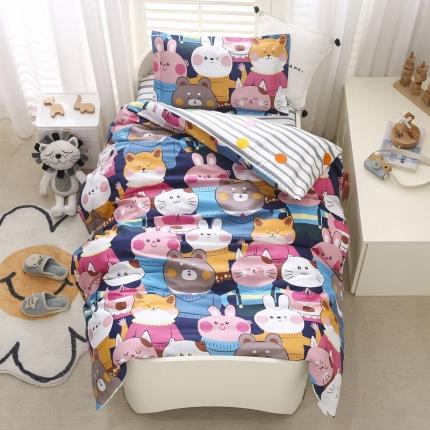 91家纺网 家纺一手货源 找家纺 绵庭家纺 2022新款幼儿园全棉多件套 动物家族