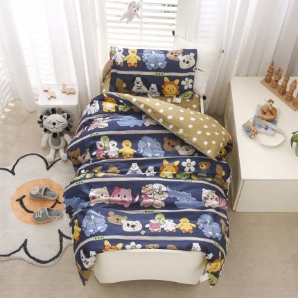 91家纺网 家纺一手货源 找家纺 绵庭家纺 2022新款幼儿园全棉多件套 欢乐派对