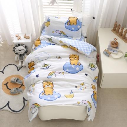 91家纺网 家纺一手货源 找家纺 绵庭家纺 2022新款幼儿园全棉多件套 快乐虎