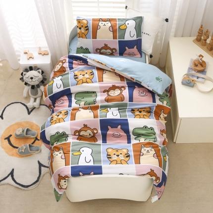 91家纺网 家纺一手货源 找家纺 绵庭家纺 2022新款幼儿园全棉多件套 萌宠乐园