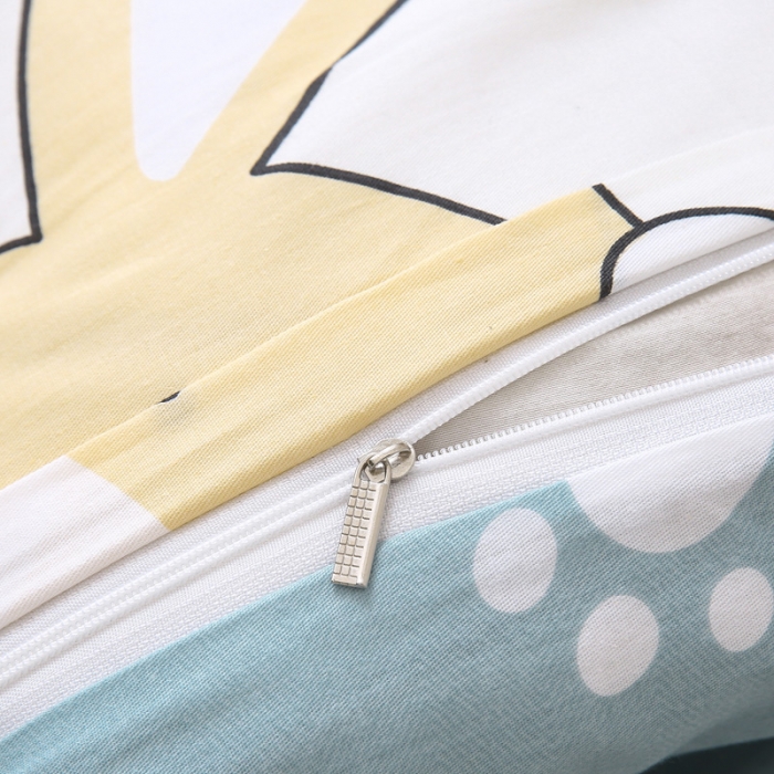 91家纺网 家纺一手货源 找家纺 绵庭家纺 2022新款幼儿园全棉多件套 多彩小兔