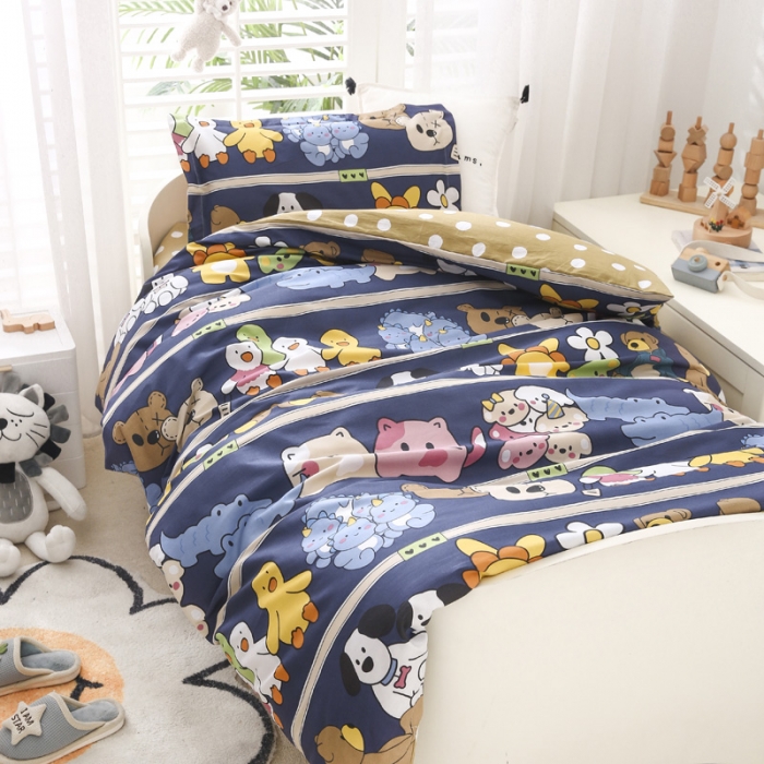 91家纺网 家纺一手货源 找家纺 绵庭家纺 2022新款幼儿园全棉多件套 欢乐派对