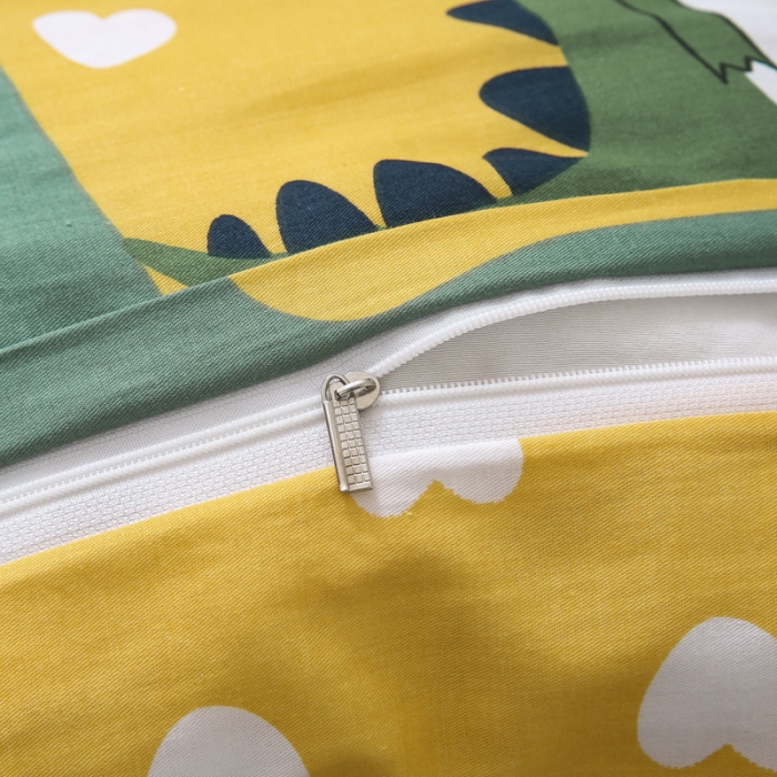 91家纺网 家纺一手货源 找家纺 绵庭家纺 2022新款幼儿园全棉多件套 恐龙家族-绿