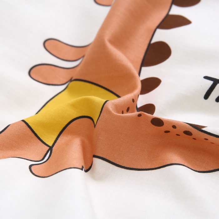 91家纺网 家纺一手货源 找家纺 绵庭家纺 2022新款幼儿园全棉多件套 恐龙乐园-白