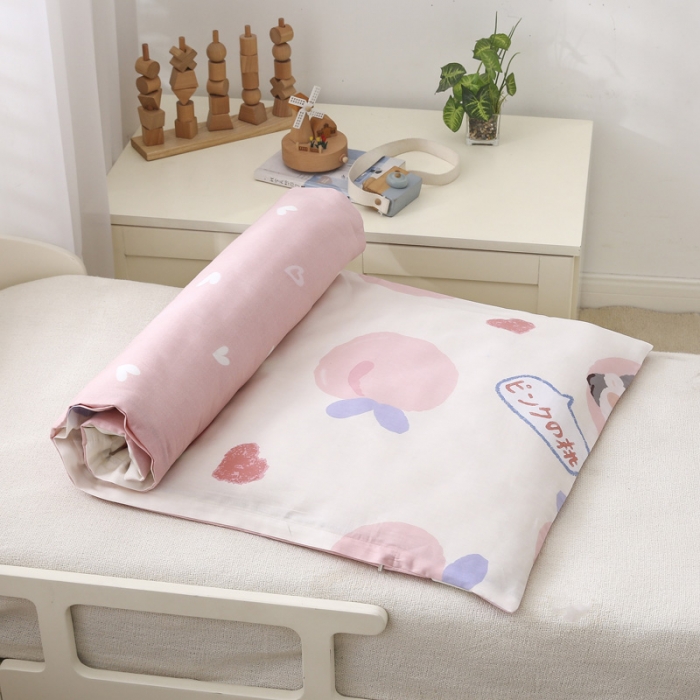 91家纺网 家纺一手货源 找家纺 绵庭家纺 2022新款幼儿园全棉多件套 蜜桃女孩