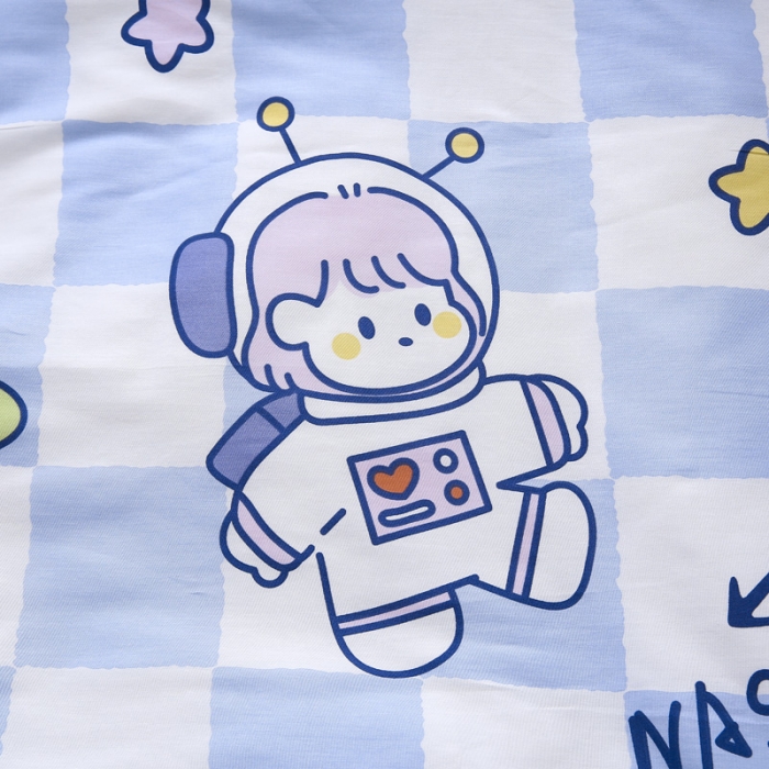 91家纺网 家纺一手货源 找家纺 绵庭家纺 2022新款幼儿园全棉多件套 太空女孩