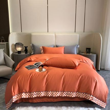 91家纺网 家纺一手货源 找家纺 馨蕊 2022新款100支高定系列四件套-米兰 米兰-橙