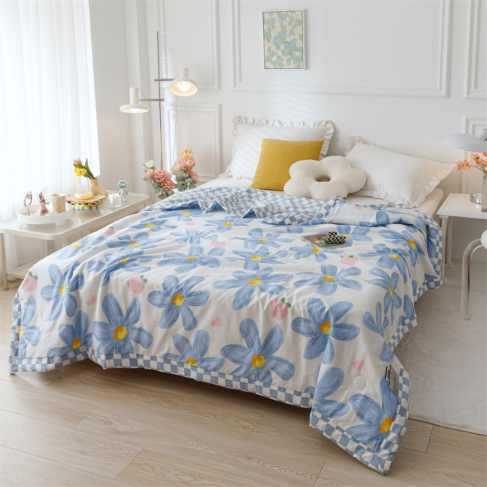 91家纺网 家纺一手货源 找家纺 兄弟坊 2022新款正宗全棉新疆棉印花夏被 初夏