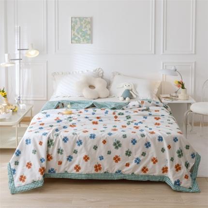 兄弟坊 2022新款正宗全棉新疆棉印花夏被 四叶草