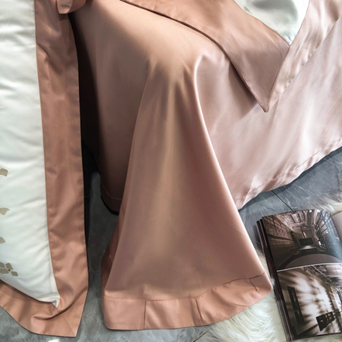 91家纺网 家纺一手货源 找家纺 馨蕊 2022新款100支高定系列四件套-蜜语 蜜语-月光白