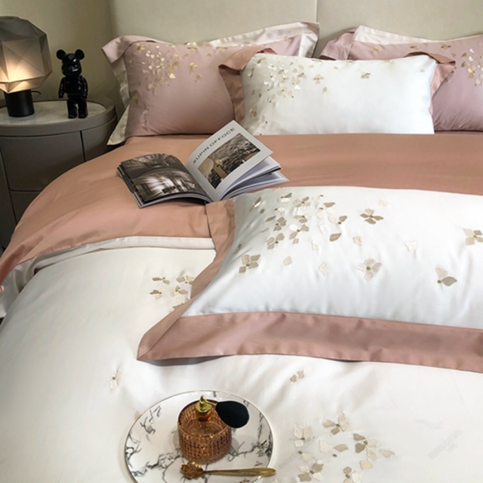 91家纺网 家纺一手货源 找家纺 馨蕊 2022新款100支高定系列四件套-蜜语 蜜语-月光白