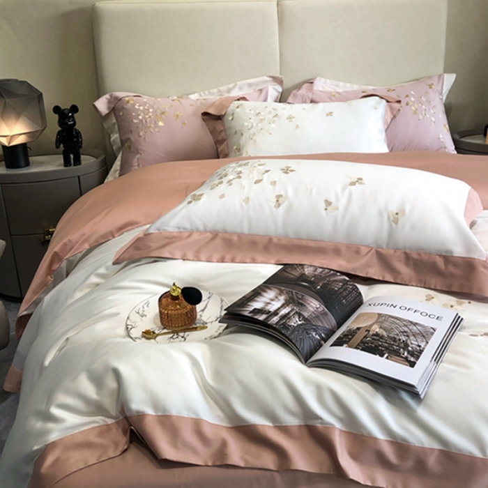 91家纺网 家纺一手货源 找家纺 馨蕊 2022新款100支高定系列四件套-蜜语 蜜语-月光白