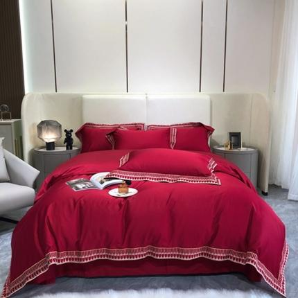 馨蕊 2022新款100支高定系列四件套 曼哈顿-温莎红