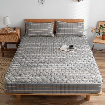 91家纺网 家纺一手货源 找家纺 蓝巢 2022新款全棉水洗棉加棉床笠 宝曼灰