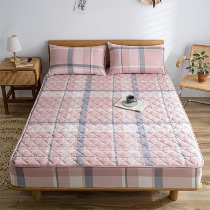 91家纺网 家纺一手货源 找家纺 蓝巢 2022新款全棉水洗棉加棉床笠 格调粉