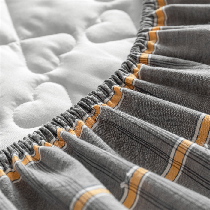 91家纺网 家纺一手货源 找家纺 蓝巢 2022新款全棉水洗棉加棉床笠 宝曼灰