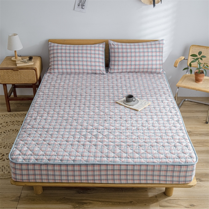 91家纺网 家纺一手货源 找家纺 蓝巢 2022新款全棉水洗棉加棉床笠 贝拉粉