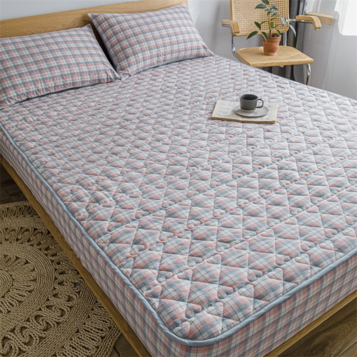 91家纺网 家纺一手货源 找家纺 蓝巢 2022新款全棉水洗棉加棉床笠 贝拉粉