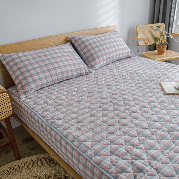 91家纺网 家纺一手货源 找家纺 蓝巢 2022新款全棉水洗棉加棉床笠 贝拉粉