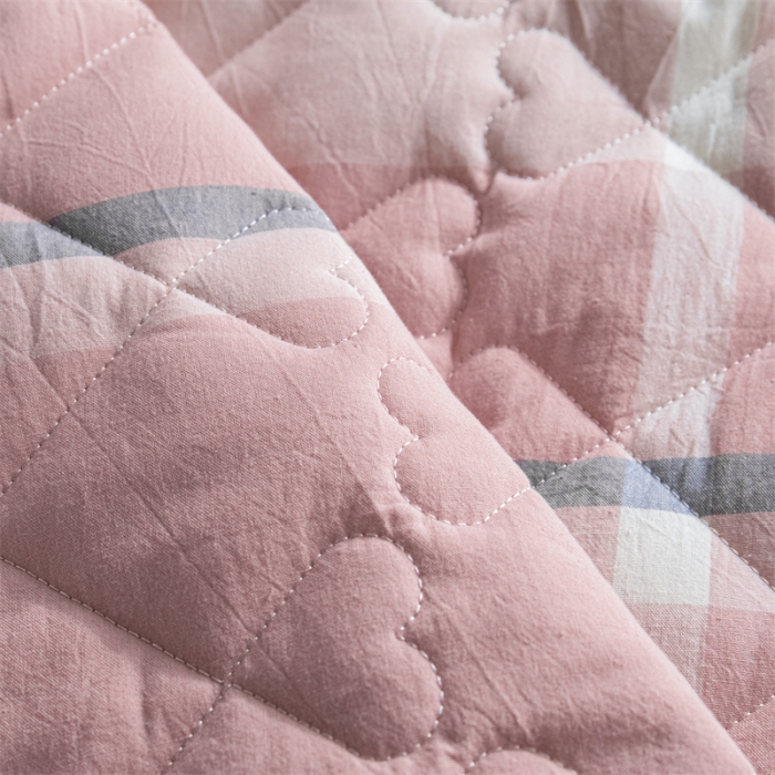 91家纺网 家纺一手货源 找家纺 蓝巢 2022新款全棉水洗棉加棉床笠 格调粉