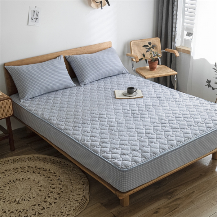 91家纺网 家纺一手货源 找家纺 蓝巢 2022新款全棉水洗棉加棉床笠 雅喏兰