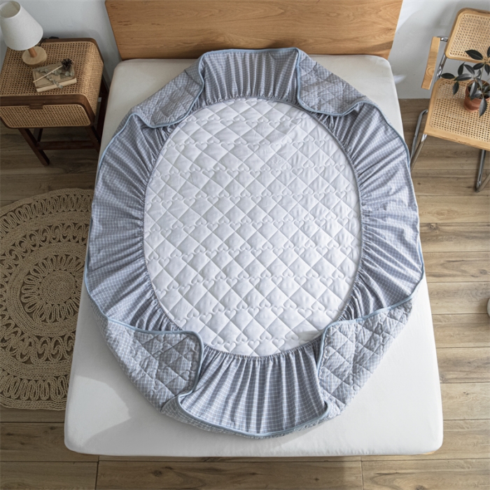 91家纺网 家纺一手货源 找家纺 蓝巢 2022新款全棉水洗棉加棉床笠 雅喏兰