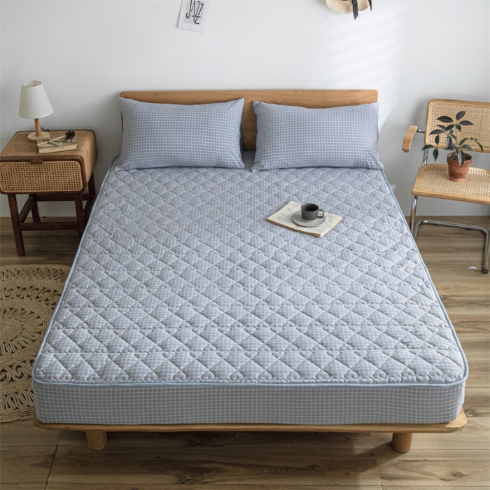 91家纺网 家纺一手货源 找家纺 蓝巢 2022新款全棉水洗棉加棉床笠 雅喏兰