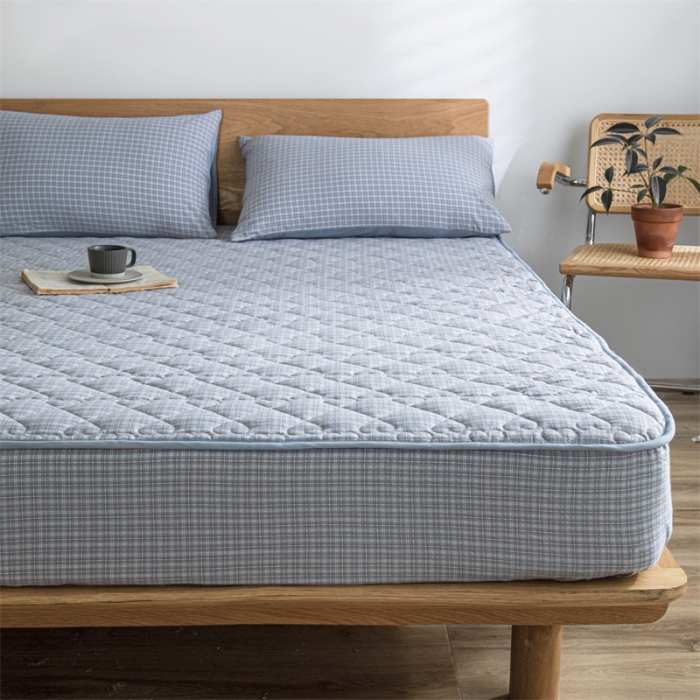 91家纺网 家纺一手货源 找家纺 蓝巢 2022新款全棉水洗棉加棉床笠 雅喏兰