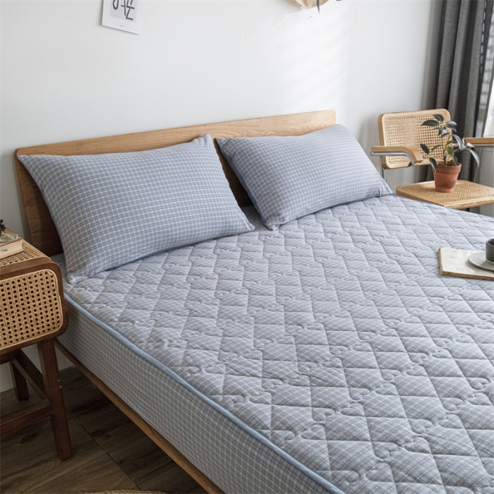 91家纺网 家纺一手货源 找家纺 蓝巢 2022新款全棉水洗棉加棉床笠 雅喏兰