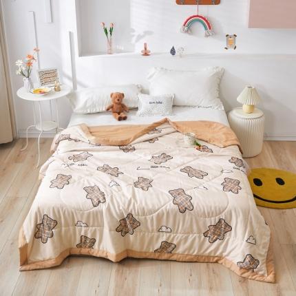 91家纺网 家纺一手货源 找家纺 2022水洗棉夏被小清新馨明被业冬被夏凉被空调被夏被英伦小熊