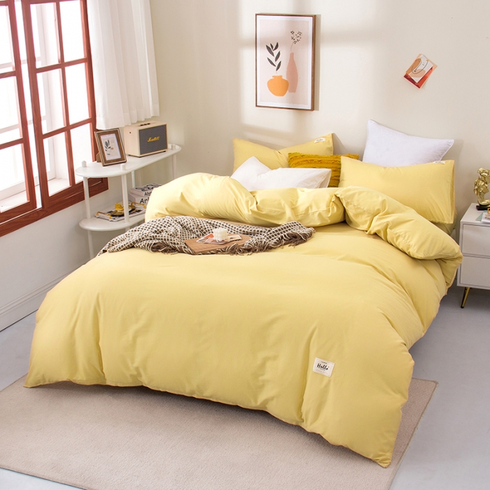 91家纺网 家纺一手货源 找家纺 （总）柠萌2022新款全棉13372无印良品风格北欧风四件套