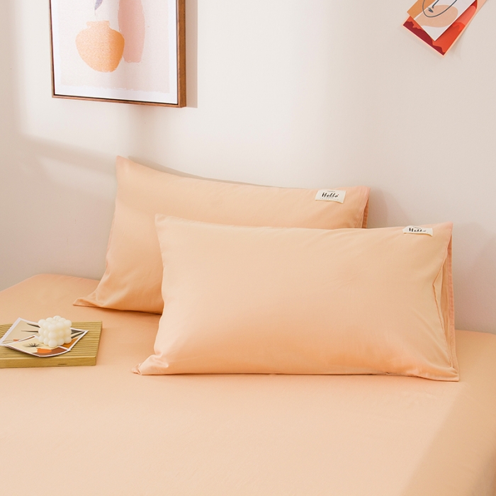 91家纺网 家纺一手货源 找家纺 柠萌 2022新款全棉13372无印良品风格北欧风四件套 萌玉粉