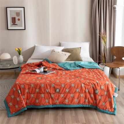 91家纺网 家纺一手货源 找家纺 2023水洗棉夏被小清新印花馨明被业夏凉被空调被夏被 欧典