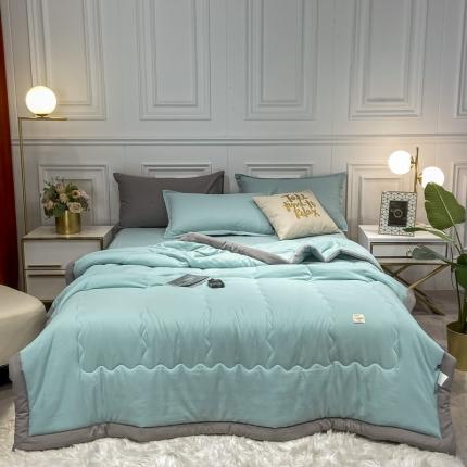 91家纺网 家纺一手货源 找家纺 （总）U被家纺 2025新款日系水洗棉夏被实拍图