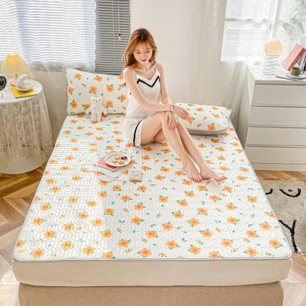 91家纺网 家纺一手货源 找家纺 柒月 2022小清新乳胶凉席 花儿朵朵