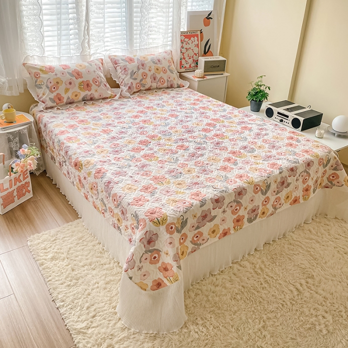 91家纺网 家纺一手货源 找家纺 简宜家居2022新款纯棉夹棉单品床盖 涵香